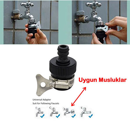 1 Adet Kelepçeli Musluk Adaptörü Musluk Başlığı  Musluk Konektörü Musluk Ucu