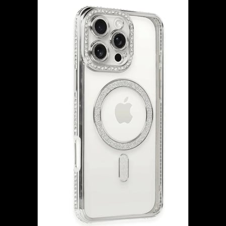 Apple iPhone 16 Pro Kılıf Joke Simli Magneticsafe Kılıf - Gümüş
