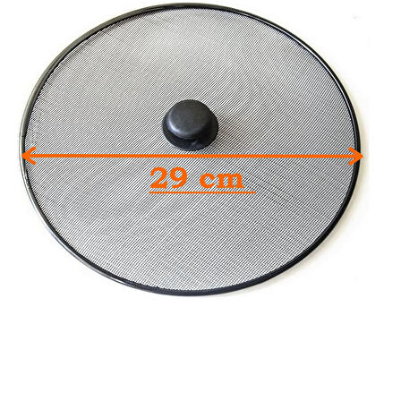 29 Cm Yağ Sıçratmaz Tel Kapak  Üstten Tutmalı Metal Kızartma Kapağı Tava Üstü Sıçrama Önleyici Kapak