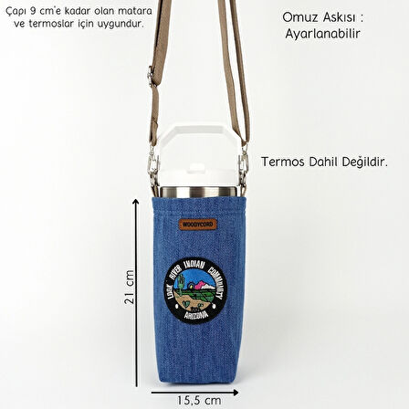 Woodycord 1 Litrelik Kot Termos Matara Kılıfı Arizona Temalı