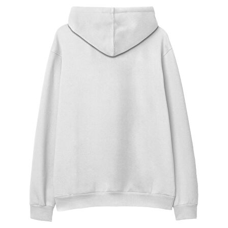 Volleyball1  Baskılı Beyaz Hoodie