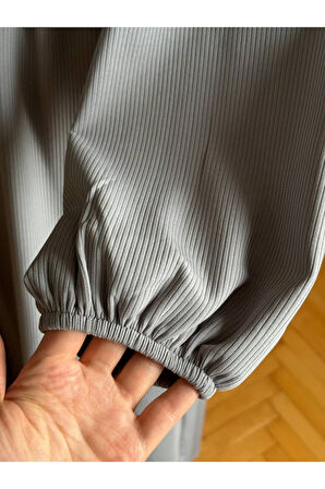 Şardonlu Bel Bağlamalı Yarım Pat Örme Elbise 2423 NAVRA |