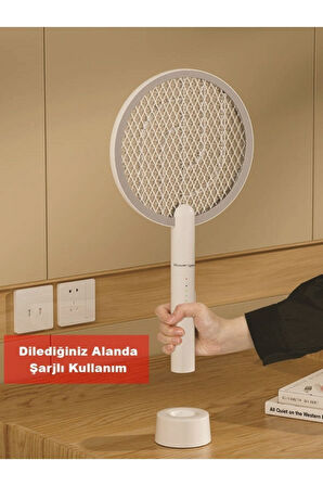 MTS520001 USB Şarjlı Uv Işıklı Elektrikli Sivrisinek Öldürücü Raket Sinek Öldürücü Sineksavar