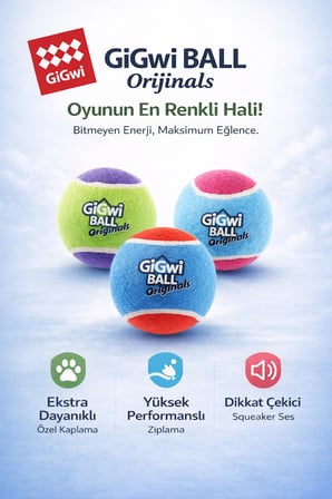 Ball Originals Sesli Köpek Oyun Topu 5 cm - 3'lü Paket - Küçük Irk & Yavru
