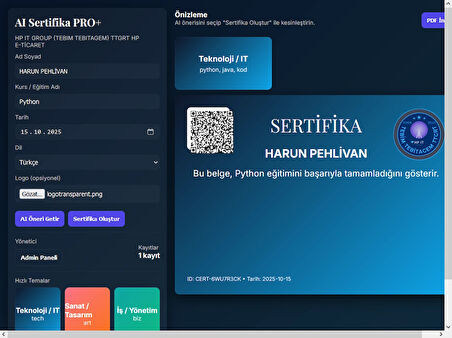 AI Sertifika PRO+