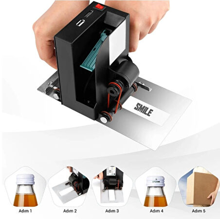 PM-10878 Mini El Tipi Şarjlı Taşınabilir Dokunmatik Yazıcı Kodlama Makinesi Mürekkep Yazıcı