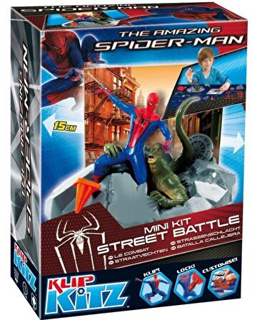 Lisanslı Klip Kitz Spider-man Örümcek Adam Mini Kit Street Battle Maketi