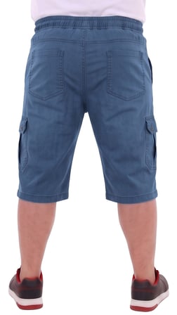 Erkek Battal Beden 115-176 Kilo Arası İçin Uygun Dizaltı Kargo Cepli Likralı Uzun Jeans Kapri