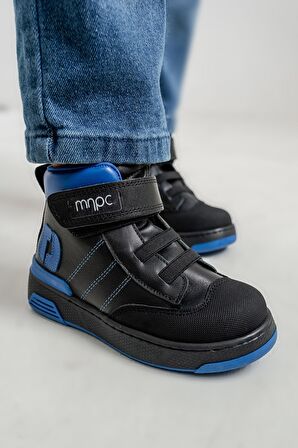 mnpc Erkek Çocuk Siyah Hakiki Deri Anatomik Sneaker Bot