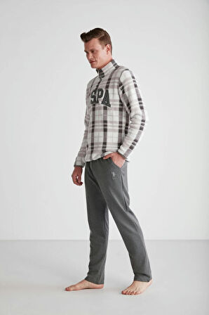 U.S. POLO ASSN. - Erkek Gri Polarlı Pijama Takımı 024K.1.Z8.E.7TA.5GR4.P