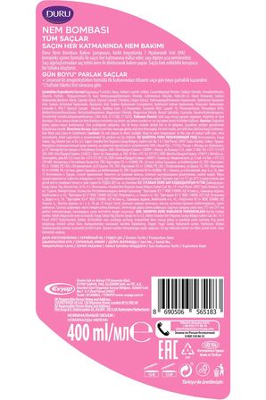 Duru Nem Bombası Tüm Saçlar İçin Şampuan 400 ml x 4 Adet