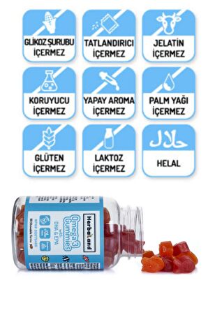 Herbaland Gummies Omega-3 Dha&epa + Gummies Multivitamin Ve Mineral Çiğnenebilir Form