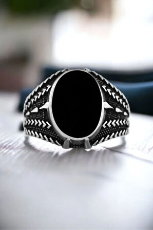 Erkek Gümüş Yüzü - 925 Ayar Kaplangözü Taşlı Erkek Gümüş Yüzük