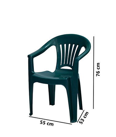 Omnipazar MT-GF141 Zaffiro Plastik Bahçe Balkon Sandalye 4'lü Set 