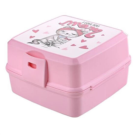 Evyora® Kendiliğinden Kaşık Çatallı Beslenme Kutusu 4 Bölmeli Çocuk Beslenme Kabı Saklama Kutusu