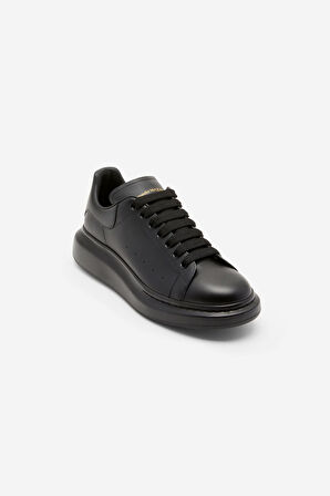 Erkek S.Rubber Kalın Tabanlı Monokrom Deri Sneakers - Siyah | 42,5