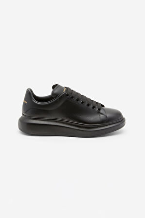Erkek S.Rubber Kalın Tabanlı Monokrom Deri Sneakers - Siyah | 42,5