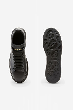 Erkek S.Rubber Kalın Tabanlı Monokrom Deri Sneakers - Siyah | 42,5