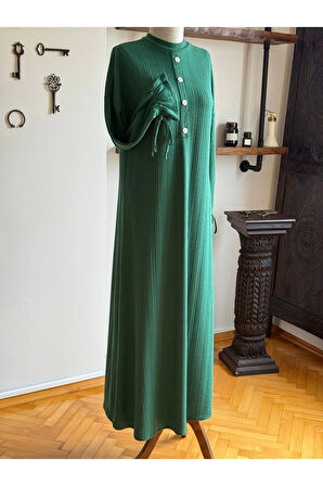 Süs Patlı Kol Bağlamalı Örme Elbise 2413 NAVRA |