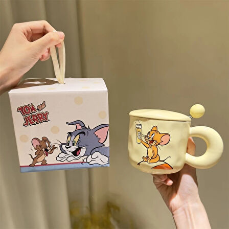Tom ve Jerry Kaşıklı Kupa Bardak