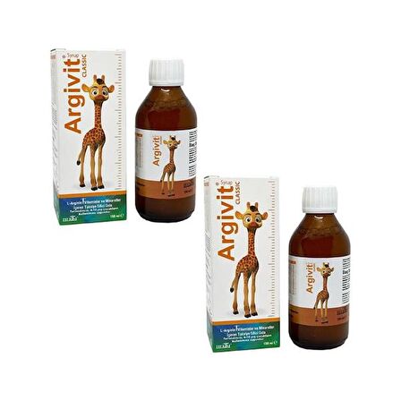 Argivit Şurup,L-Arginin,Vitamin,Mineral-150 Ml-2 ADET-SKT:10/2025