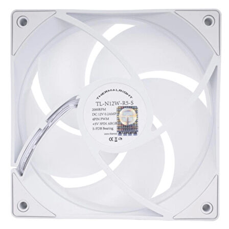 Thermalright TL-N12W-R5-S ARGB 120mm Beyaz Kasa Fanı