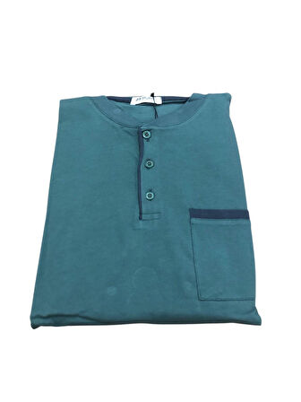 Pijamoni Erkek %100 Pamuk Penye Mevsimlik Uzun Kollu Pijama Takımı 6842