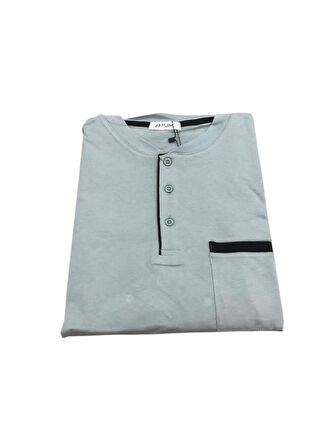 Pijamoni Erkek %100 Pamuk Penye Mevsimlik Uzun Kollu Pijama Takımı 6842