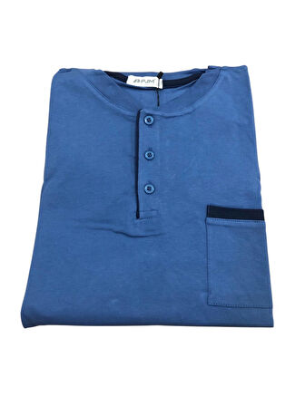 Pijamoni Erkek %100 Pamuk Penye Mevsimlik Uzun Kollu Pijama Takımı 6842