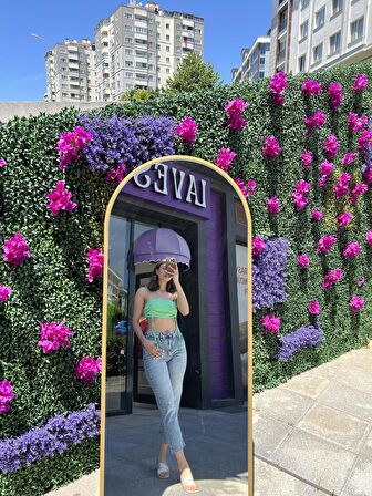 ZİNCİR ASKILI CROP- YEŞİL