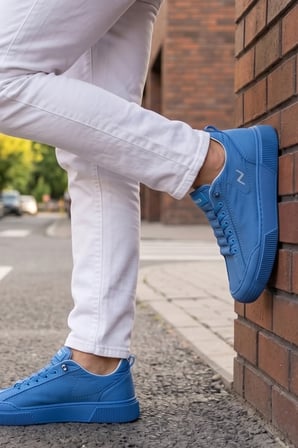 CityComfort – Mavi Kapitone Dokulu Modern Unısex Sneaker