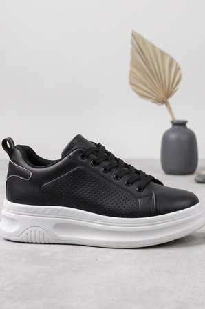McQueen Unısex Siyah Günlük Spor Ayakkabı - Yüksek Tabanlı Comfort Sneaker