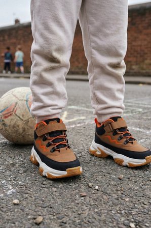 Titan Mini - Cırt Cırtlı Dayanıklı Unisex Çocuk Spor Ayakkabı - Taba