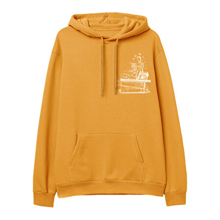 Think 2 Baskılı Hoodie-Portakal