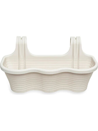 Omnipazar SO-TOM5 Tombik Askılı Balkon Saksı 10 Lt Kirli Beyaz 6 Adet