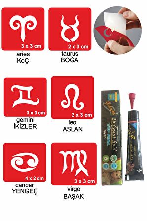Burçlar Hint Kınası ile Geçici Dövme Yapma Seti
