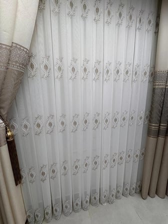 NİVEMESHOME ROYAL 4380 VİZON 1/2,5 PİLELİ BAMBU TÜL PERDE