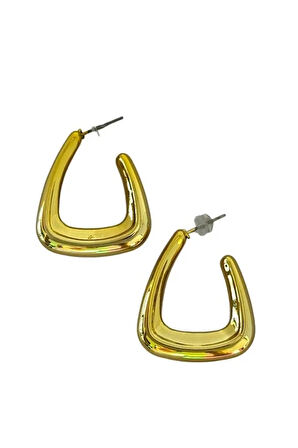 GOLD RENK ÇELİK OVAL KÜPE