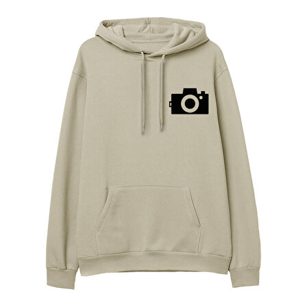 Photograph  Baskılı Krem Hoodie