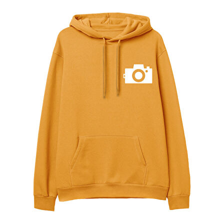 Photograph Baskılı Hoodie-Portakal