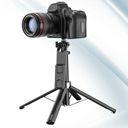By Nevser® Fotoğraf Makinası ve Telefon Takılabilen 2si 1 Arada 2.2m Uzayan Selfie Çubuğu Kumandalı Tripod