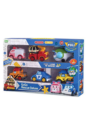 6'Lı Robocar Poli Figür Seti Amber Roy Mark Helly Bucky Poli Figürleri 6 Lı Robocar Poli Robot Figür