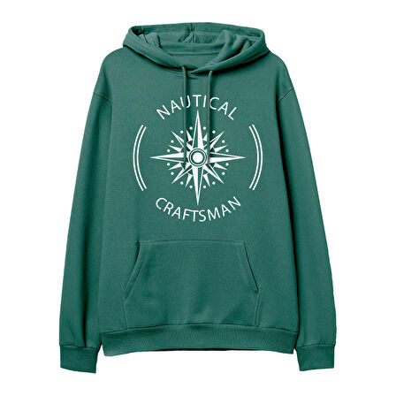 Nautical Craftsman  Baskılı Yeşil Hoodie