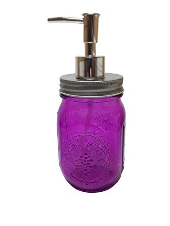CAM SIVI SABUNLUK,ÇİÇEK DESENLİ PEMBE 8X8X10CM 420ML