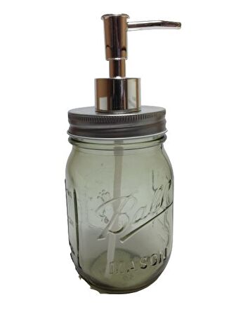 CAM SIVI SABUNLUK,ÇİÇEK DESENLİ KOYU YEŞİL 8X8X10CM 420ML