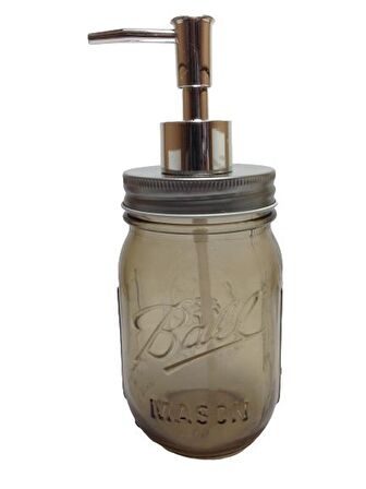 CAM SIVI SABUNLUK,ÇİÇEK DESENLİ KAHVERENGİ 8X8X10CM 420ML