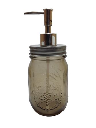 CAM SIVI SABUNLUK,ÇİÇEK DESENLİ KAHVERENGİ 8X8X10CM 420ML