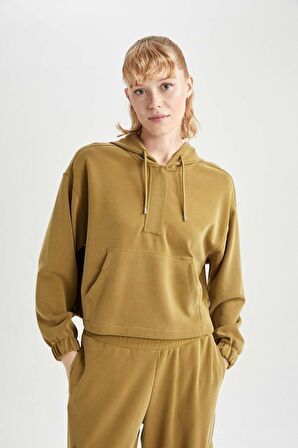 DeFactoFit Oversize Premium Kapüşonlu Sporcu Sweatshirt B1790AX23AUKH485