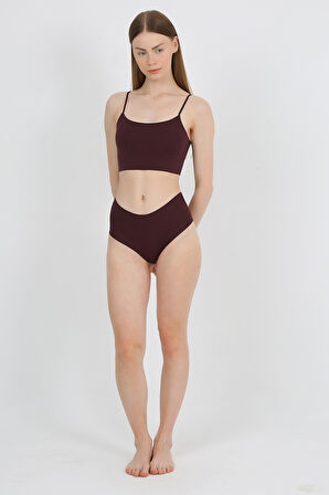 Yüksek Bel Basic Lazer Kesim Bikini Külot 3'lü Paket