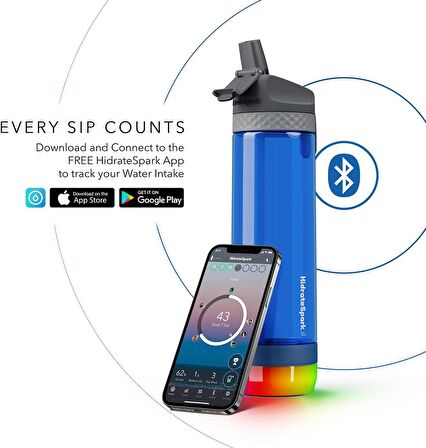 Sporcu Akıllı Su Şişesi Matara Bluetooth Üzerinden Telefon Bağlantı Hatırlatıcı 710mlcılı